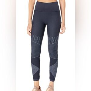 SPANX Seamless Moto Leggings Indigo Sky Navy Blue Women's Small $88 NWT